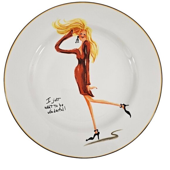 Sakura Glamour Girls Stoneware 8 1/4” Salad Luncheon Plates - Set of 3 - Picture 9 of 16